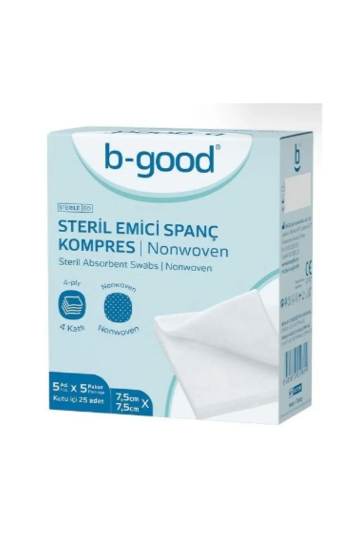 B-GOOD Steril Emici Spanç Kompres 25'li Nonwoven