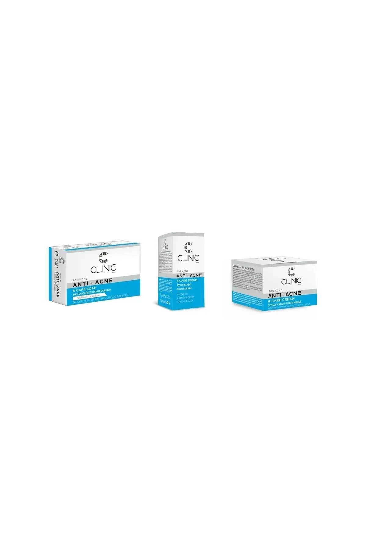 Clinic Pyroo For Acne Krem, Serum ve Sabun 3'lü Set