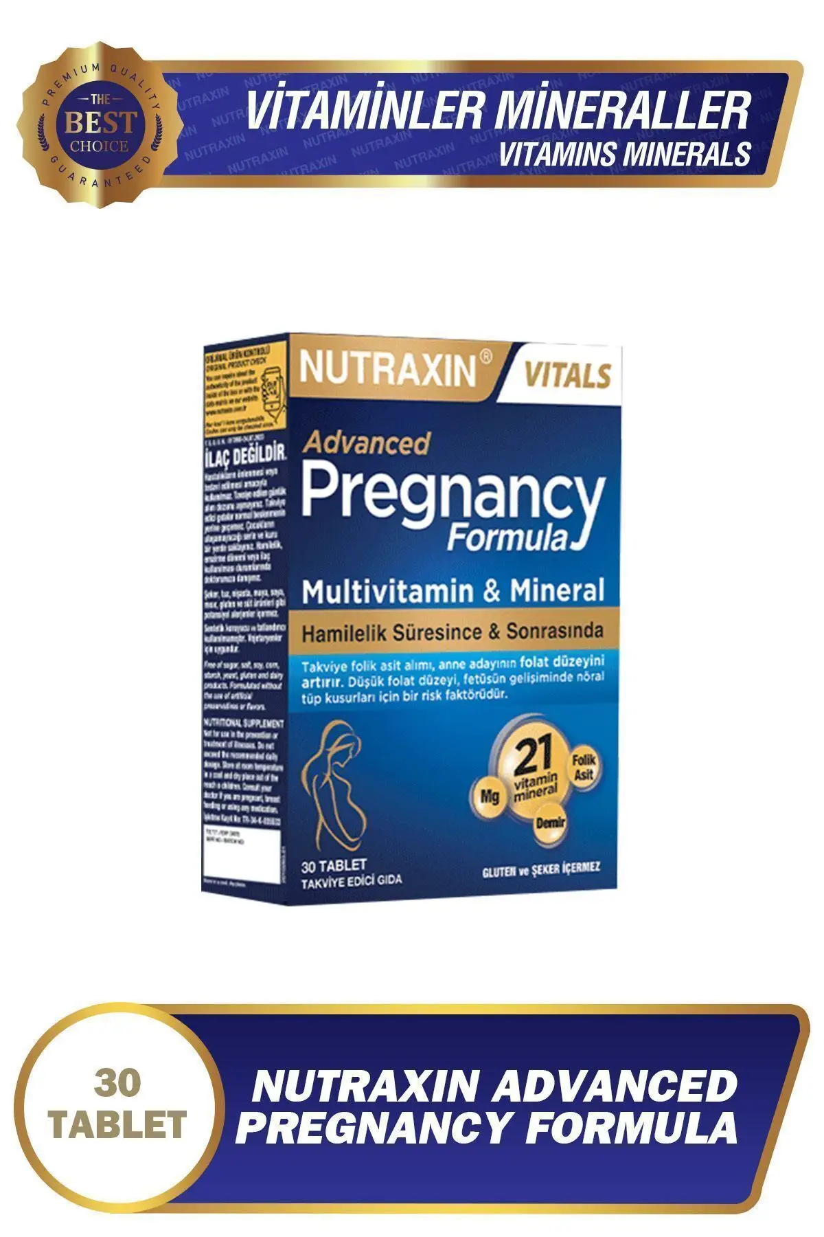 Advanced Pregnancy Formula 30 Tablet - Hamilelik Süresince & Sonrasında 21 Vitamin & Mineral