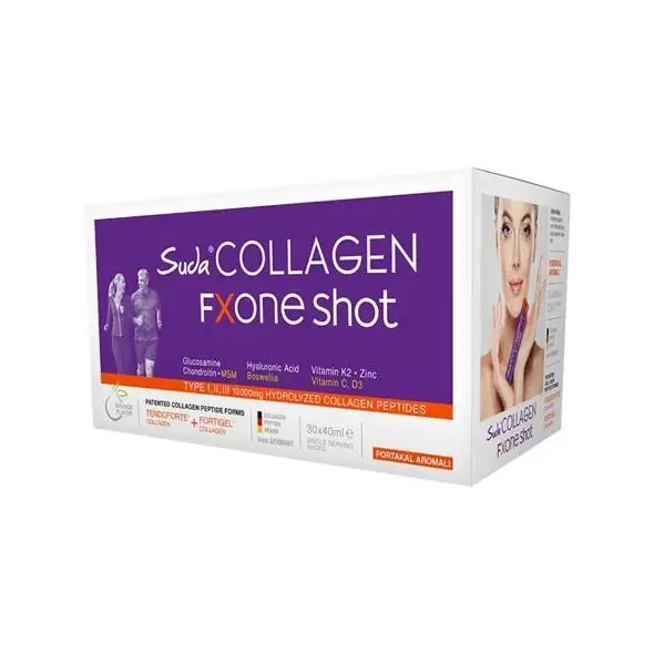 Suda Collagen Fxone Shor Type I,II,III 10000mg Portakal Aromalı 30 Shot 