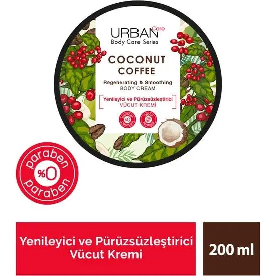 Urban Care Coconut Coffee Yenileyici ve Pürüzsüzleştirici Vücut Kremi 200 ml